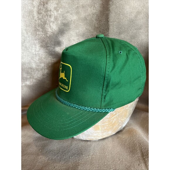 VTG Yupoong John Deere Hat Cap SnapBack Broken Smaller Size Farm Farming - Picture 2 of 13